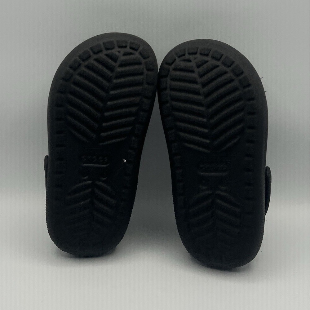 Crocs Crush Clogs Platform Wedge Black Slip On Slides - Kids Size 13 USED - Picture 7 of 8
